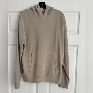 Negative Space Men's Tan Ribbed  Chenille Corduroy Hoodie Sweatshirt, Size S